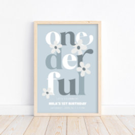 Daisy ODERING Modern Boho 1:a födelsedag Poster