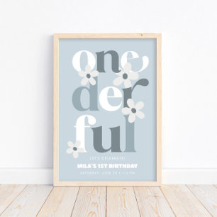 Daisy ODERING Modern Boho 1:a födelsedag Poster