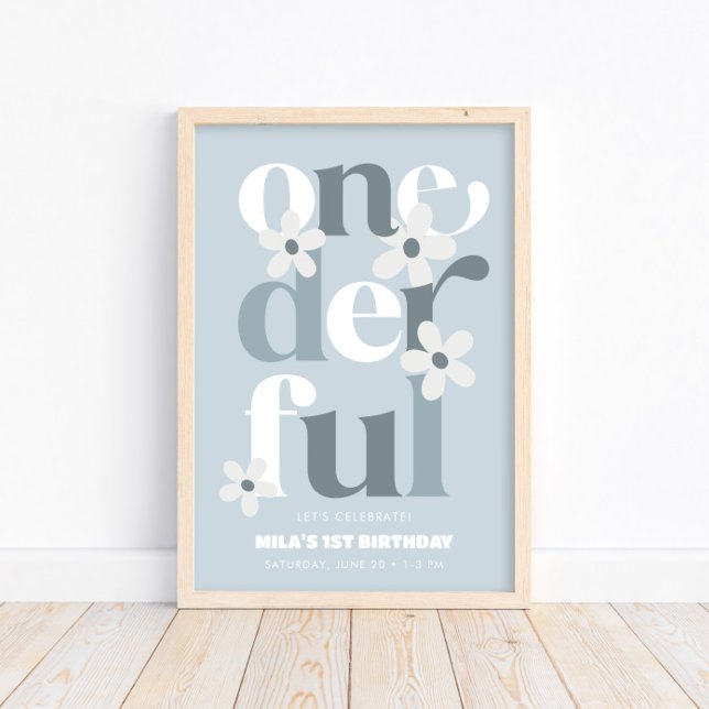 Daisy ODERING Modern Boho 1:a födelsedag Poster (Skapare uppladdad)