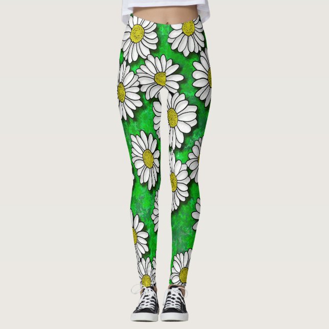 Daisy Oljemålning Leggings (Framsida)