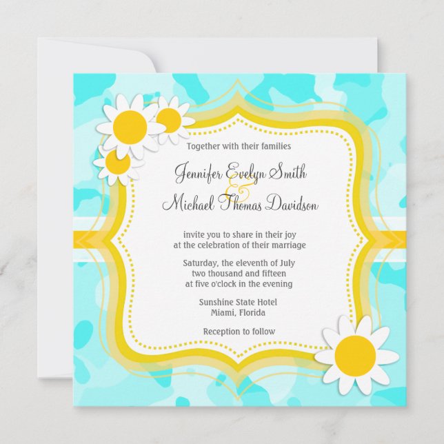 Daisy om Celeste Camo; Camouflage Inbjudningar (Framsida)