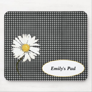 Daisy om Gingham med Namn Musmatta