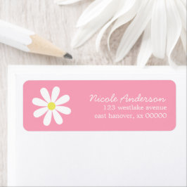 Daisy om Rosa Returadress Etikett