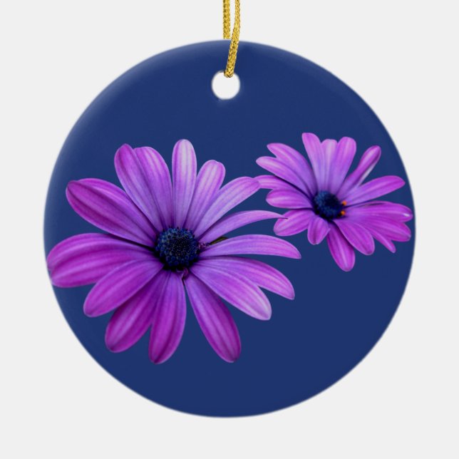 Daisy Ornament Lila blommor Juldag Dekoration (Framsidan)