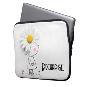 Daisy på en liten flickas huvud med citat laptop fodral