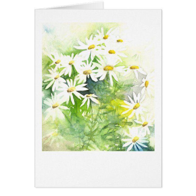 Daisy på grönt hälsningskort (Framsidan)