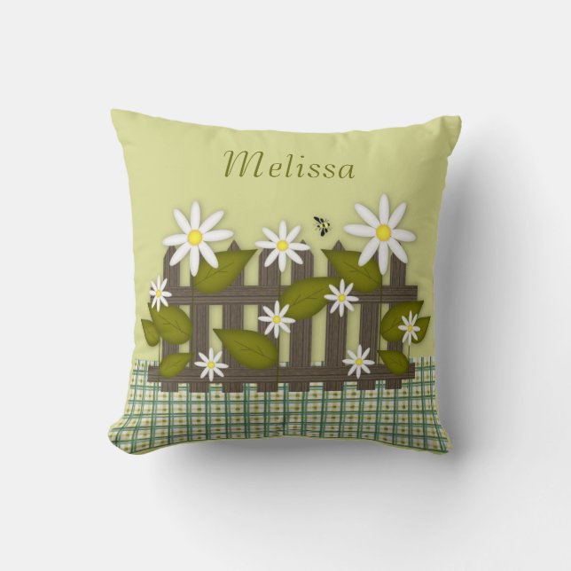 Daisy på stängslet Dekorativ kudde (Framsida)