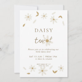 Daisy Party 2:a födelsedag - vit Inbjudningar
