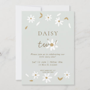 Daisy Party 2:a födelsedagsinbjudan - Sage Inbjudningar