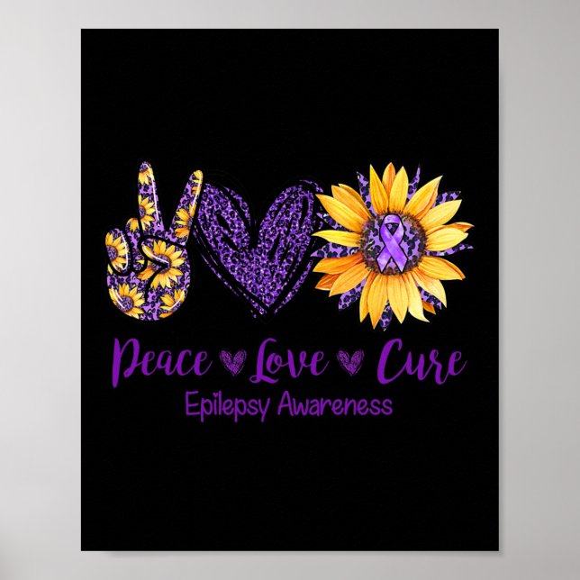Daisy Peace Kärlek Cure Epilepsy Awareness Lila Ri Poster (Framsidan)