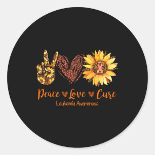 Daisy Peace Kärlek Cure Leukemia Awareness Gift Runt Klistermärke