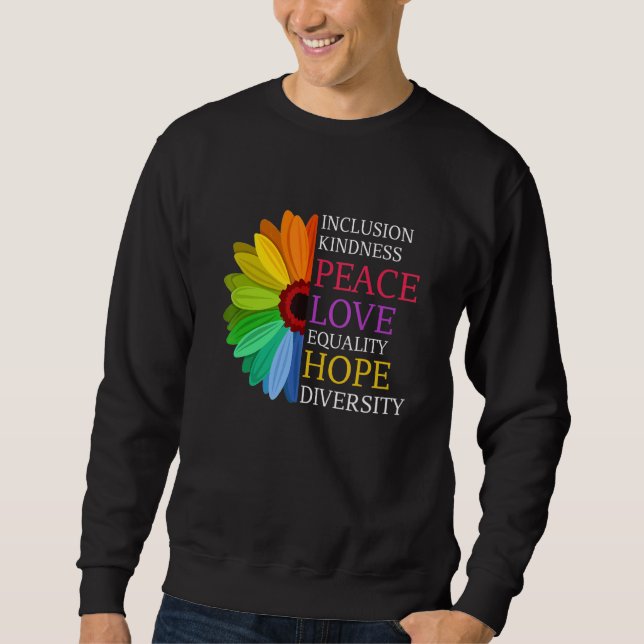Daisy Peace Kärlek Equality Diversity Human Högers Lång Ärmad Tröja (Framsida)