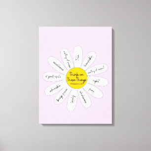Daisy Philippians 4:8 Decorative Canvas