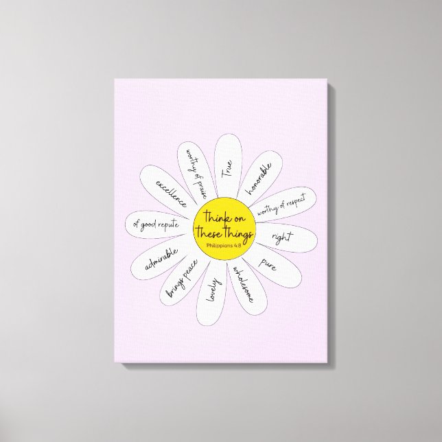 Daisy Philippians 4:8 Decorative Canvas (Framsida)