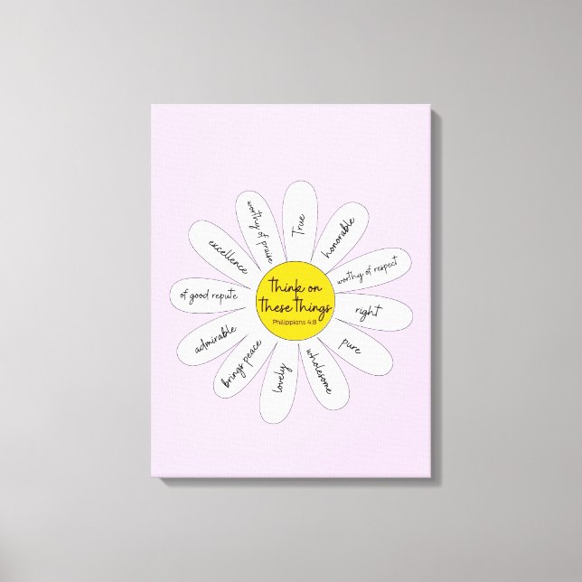 Daisy Philippians 4:8 Decorative Canvas (Framsida)