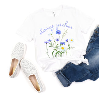 Daisy Picker Women's Wildblomma Daisy Boho Blommig T Shirt