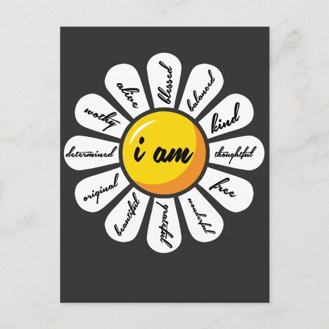 Daisy - Positiv bestämning av blomman Vykort (Framsida)