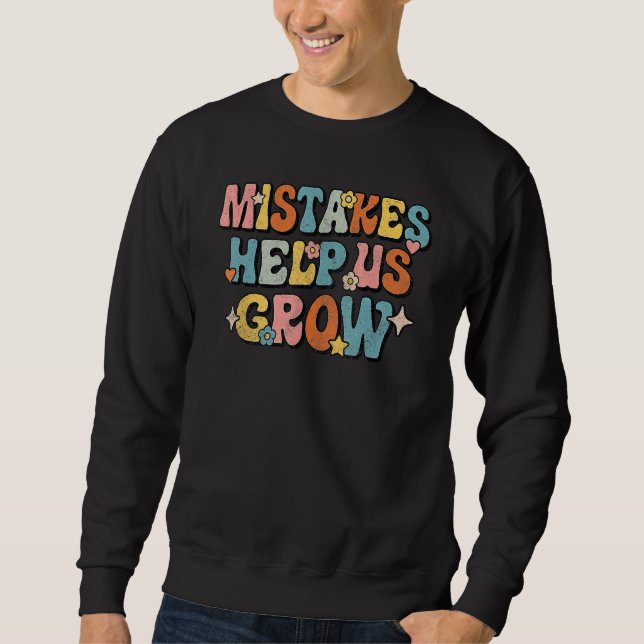 Daisy Positive Growth Mindset Retro Teacher Back T Lång Ärmad Tröja (Framsida)