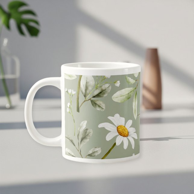 Daisy Print Coffee Mug Wraparound Design  Jumbo Mugg (Skapare uppladdad)
