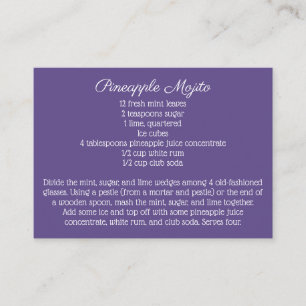 Daisy Purple Bröllops Signaturdryck Recept Tilläggskort
