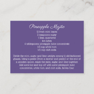 Daisy Purple Bröllops Signaturdryck Recept Tilläggskort