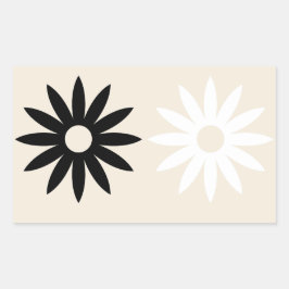 Daisy Rectangle Sticker Rektangulärt Klistermärke