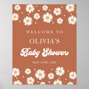 Daisy Retro Baby - välkomstsida för könsuppehåll i Poster