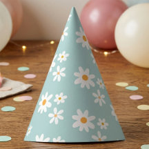 Daisy Retro birthday party hats