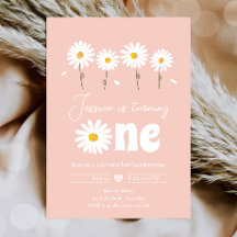 Daisy Retro Boho Party Rosa Girl First Birthday