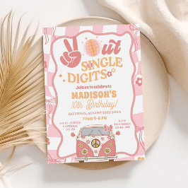 Daisy & Retro Van Pastel Groovy Födelsedagsfest Inbjudningar