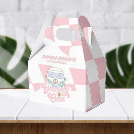 Daisy & Retro Van Rosa Groovy Ett första födelseda Presentaskar