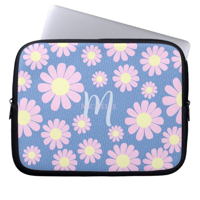 Daisy Rosa Blue Laptop Fodral (Framsidan)