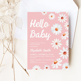 Daisy Rosa Girl Baby Shower Inbjudningar