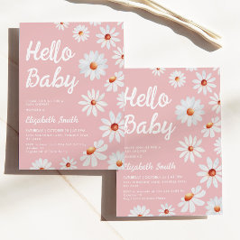 Daisy Rosa Girl Baby Shower Inbjudningar