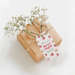 Daisy Rosa och Röd Tack så mycket Berry Mycket Föd Presentetikett