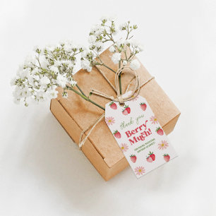 Daisy Rosa och Röd Tack så mycket Berry Mycket Föd Presentetikett