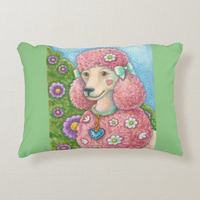 DAISY Rosa Pudel ACCENT PILLOW Gräns Prydnadskudde (Framsidan)