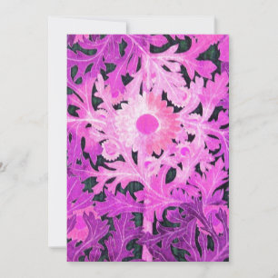 DAISY, rosa svartvita Blommor och Löv Meddelande