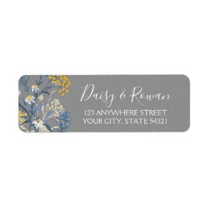 Daisy Rowan Berries Navy & Gult Returadress Etikett