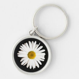 Daisy Rund Silverfärgad Nyckelring