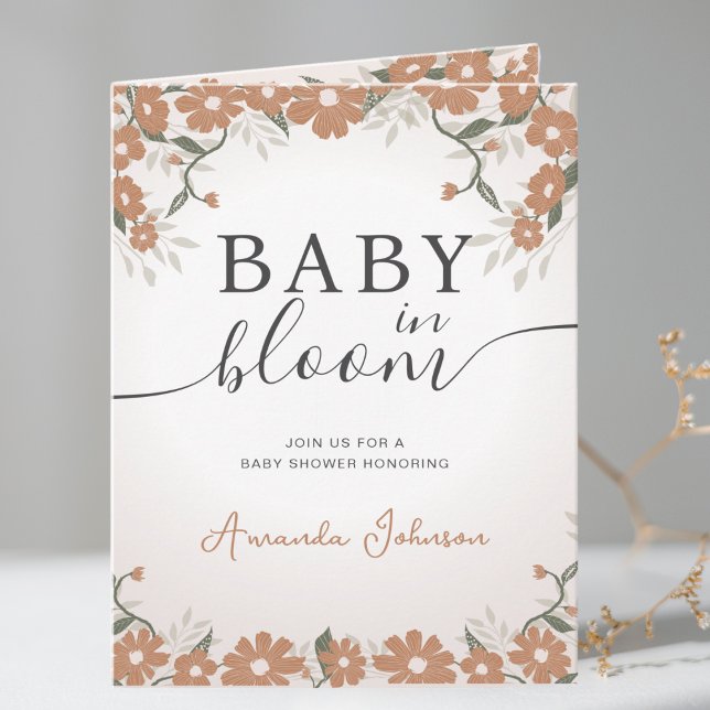 Daisy Rustic Baby i Bloom Shower Gender Neutral Inbjudan (Skapare uppladdad)