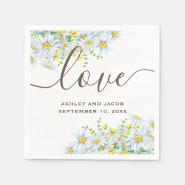 Daisy. Rustiska blommor. Land blommigt bröllop Pappersservett