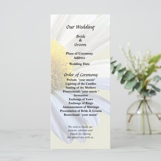 Daisy Shadow and Light Bröllopsmaterial Program (Stående Fram)