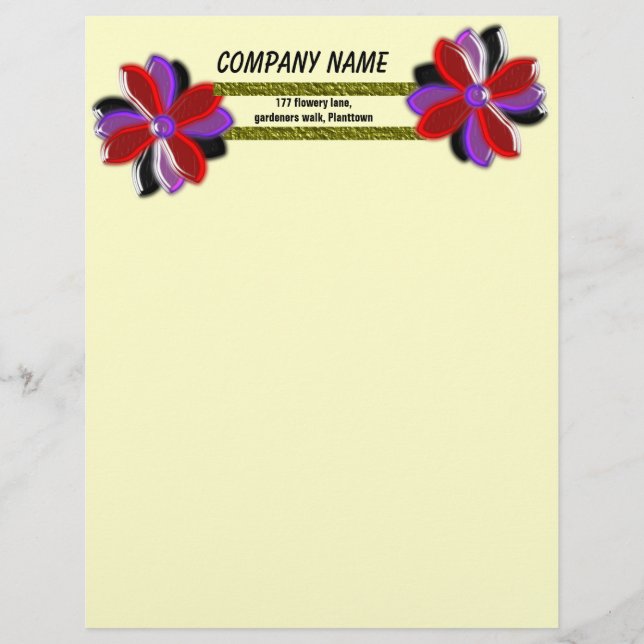 Daisy Shining Plastic Anpassade Letterhead (Framsida)