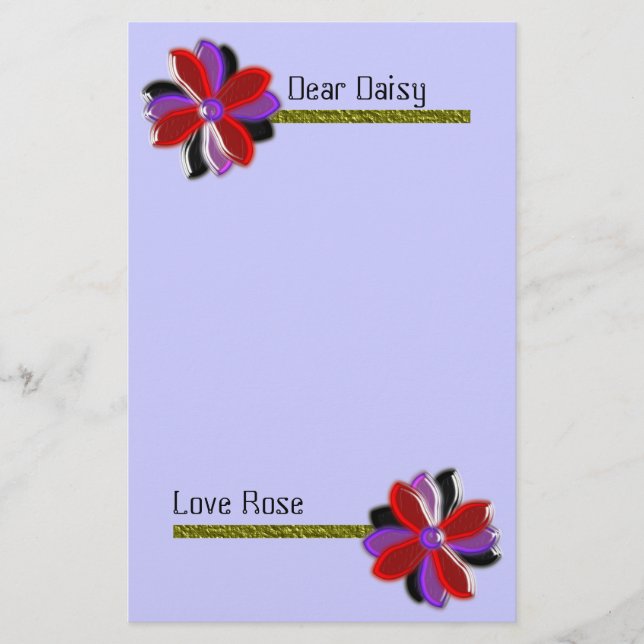 Daisy Shining Plastic Anpassade Stationery Brevpapper (Framsida)