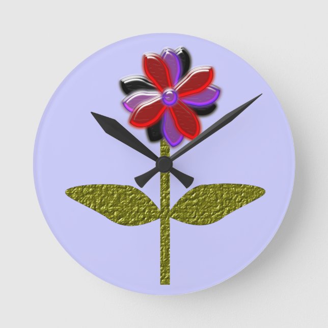 Daisy Shining Plastic Wall Clock Rund Klocka (Framsida)