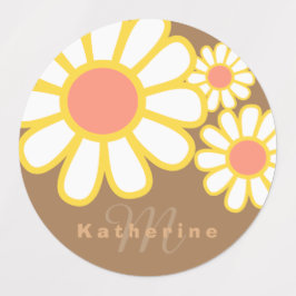 Daisy Simple Brown Monogram Klistermärke