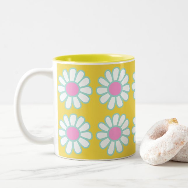 Daisy Simple Mustard Två-Tonad Mugg (Med munk)