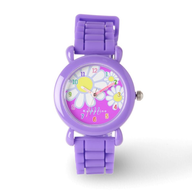 Daisy Simple Violet Monogram Armbandsur (Framsida)