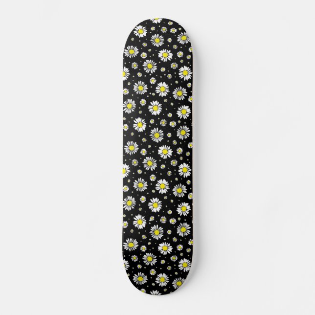 Daisy - Skateboard för svart Blommigt (Framsida)